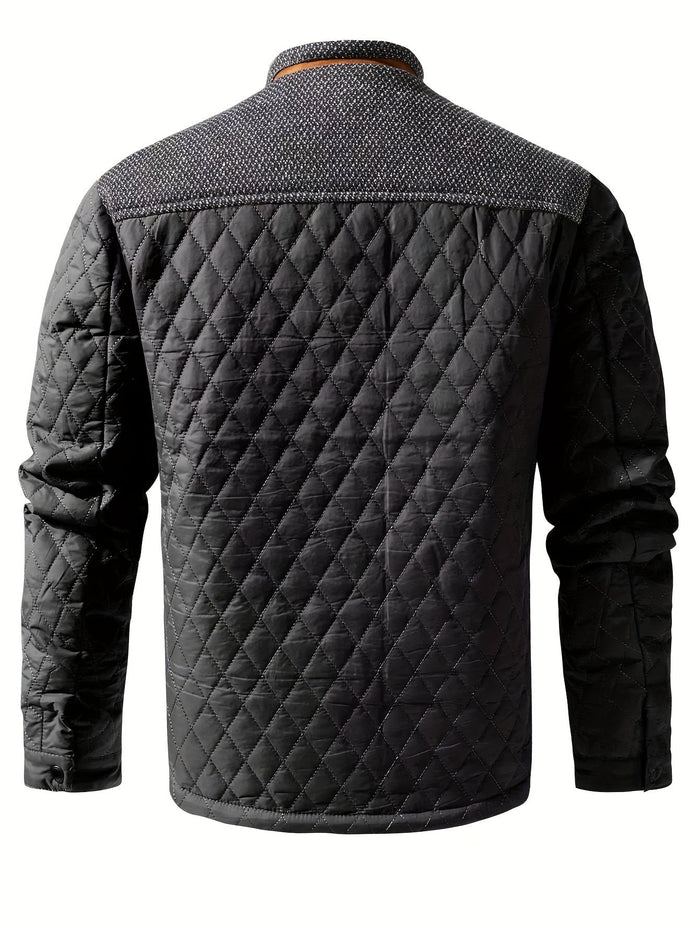 Veste homme matelassée losanges tricot, vue 8 | Le Passepoil