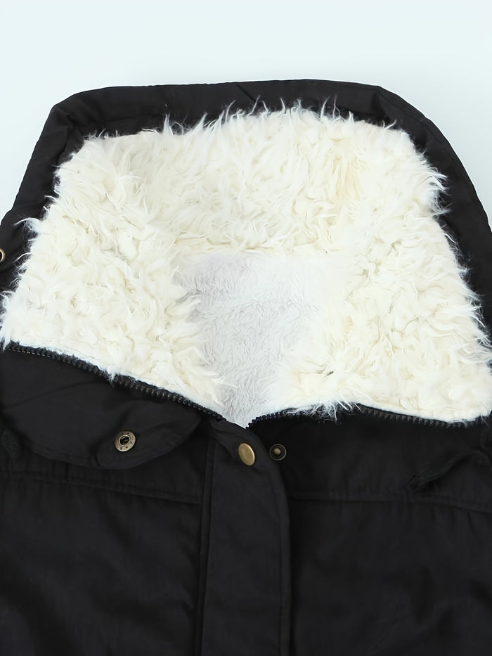 Parka femme doublée grand col fausse fourrure, vue 4 | La Trappeuse