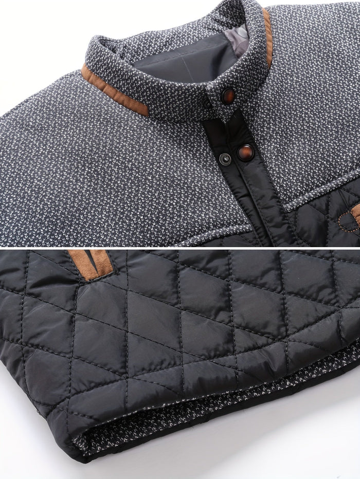 Veste homme matelassée losanges tricot, vue 11 | Le Passepoil
