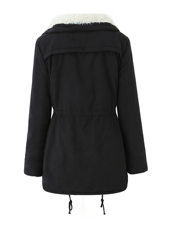 Parka femme doublée grand col fausse fourrure, vue 3 | La Trappeuse