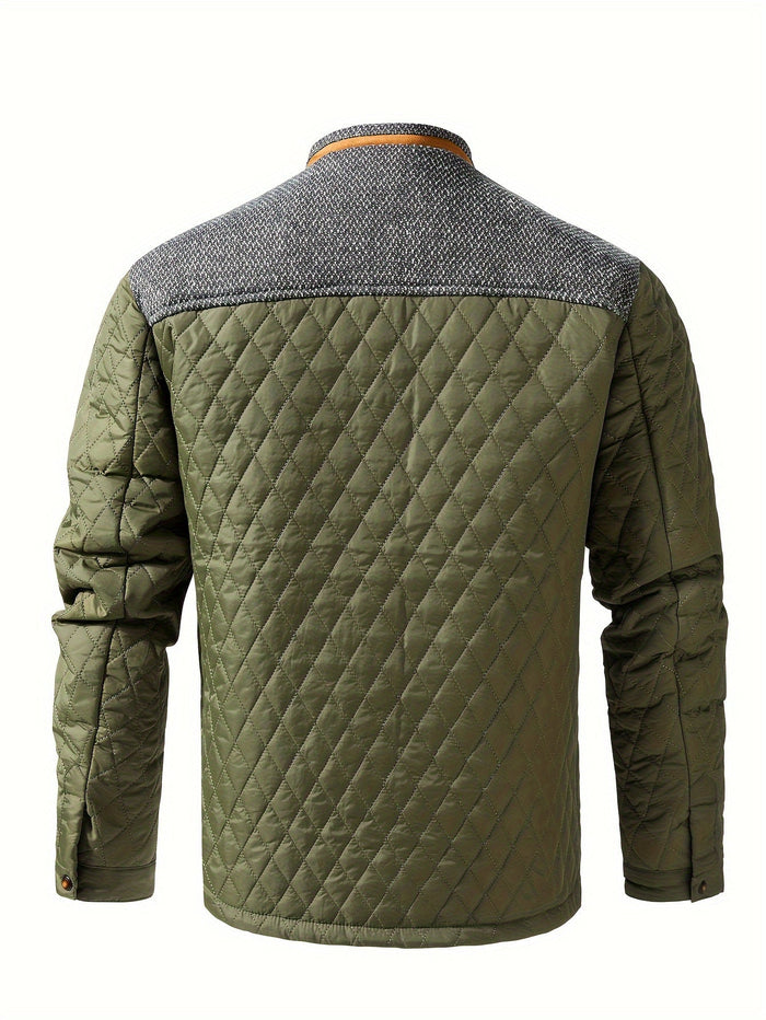 Veste homme matelassée losanges tricot, vue 2 | Le Passepoil