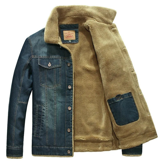 Veste en jean homme doublée sherpa, vue 4 | Le Denim Fourré