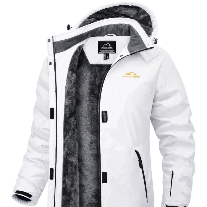 Parka de ski femme imperméable L'Alizée blanche, vue détaillée