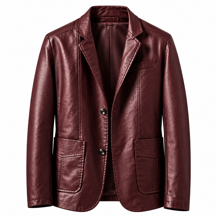 Blazer homme effet cuir cintré, col cranté | Le Smoking