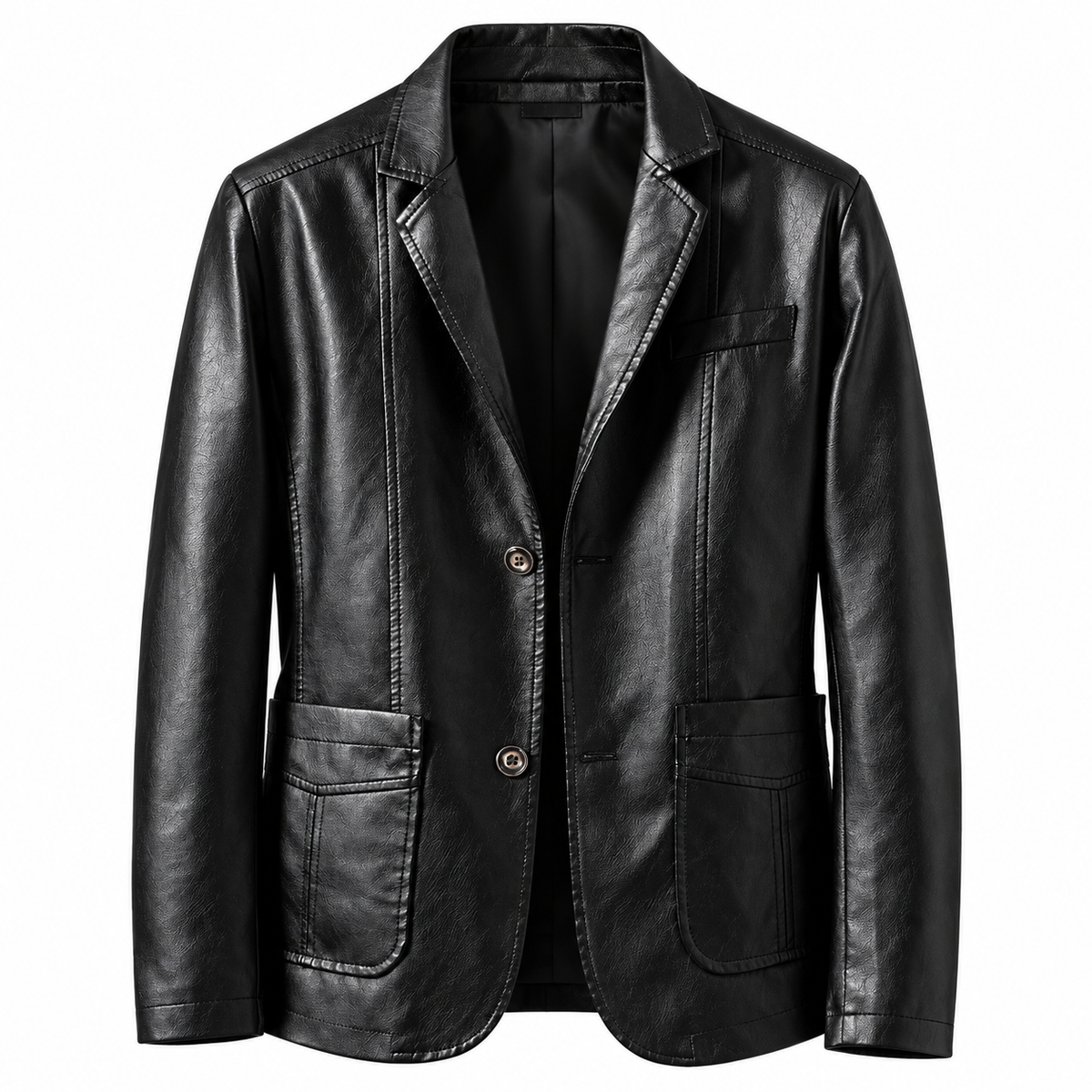 Blazer homme effet cuir cintré, col cranté | Le Smoking