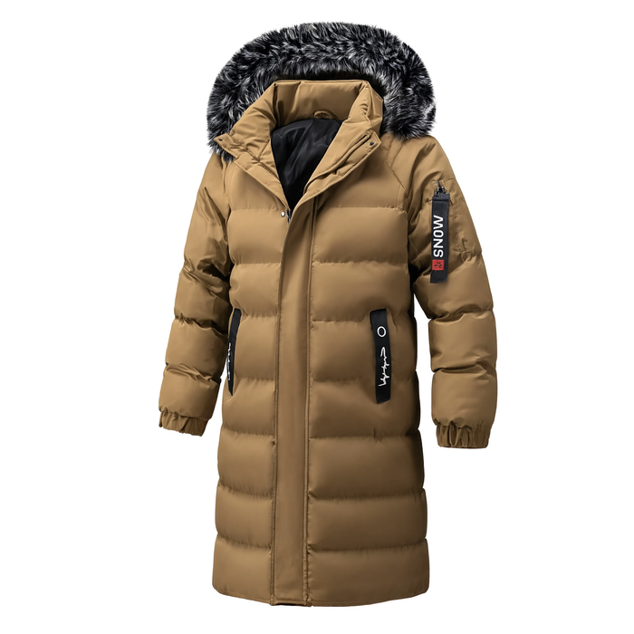 Parka homme matelassée beige, produit seul | Le Grès