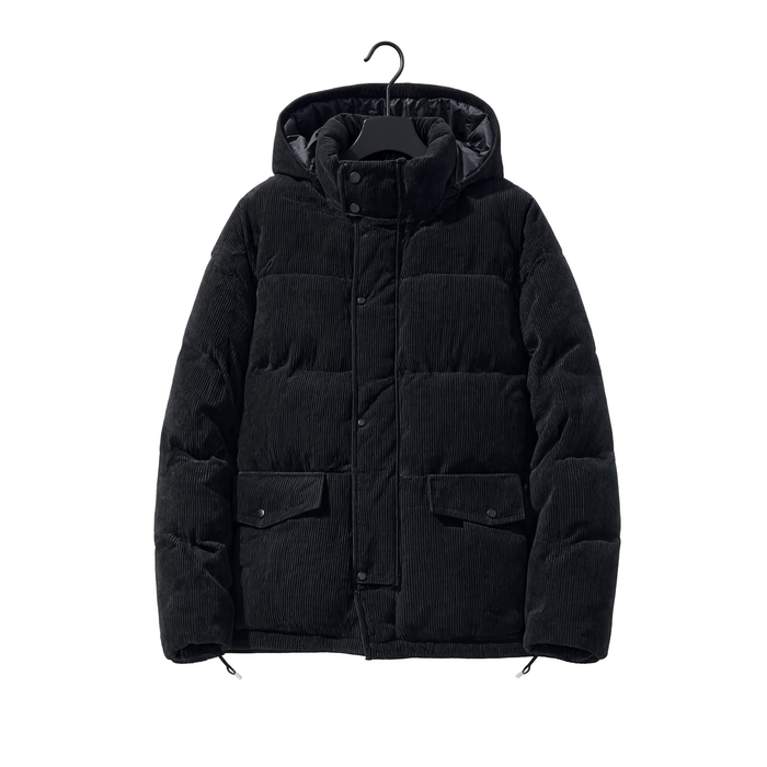Parka homme matelassée effet velours côtelé | Le Velours