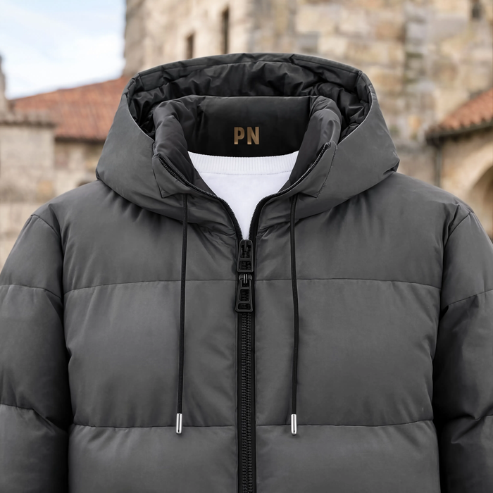 Parka homme matelassée à capuche rembourrage coton | L'Obsidienne