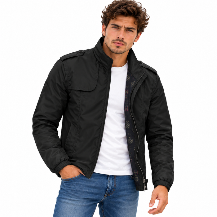 Veste homme légère coupe-vent en coton, col rabattu | Le Printanier