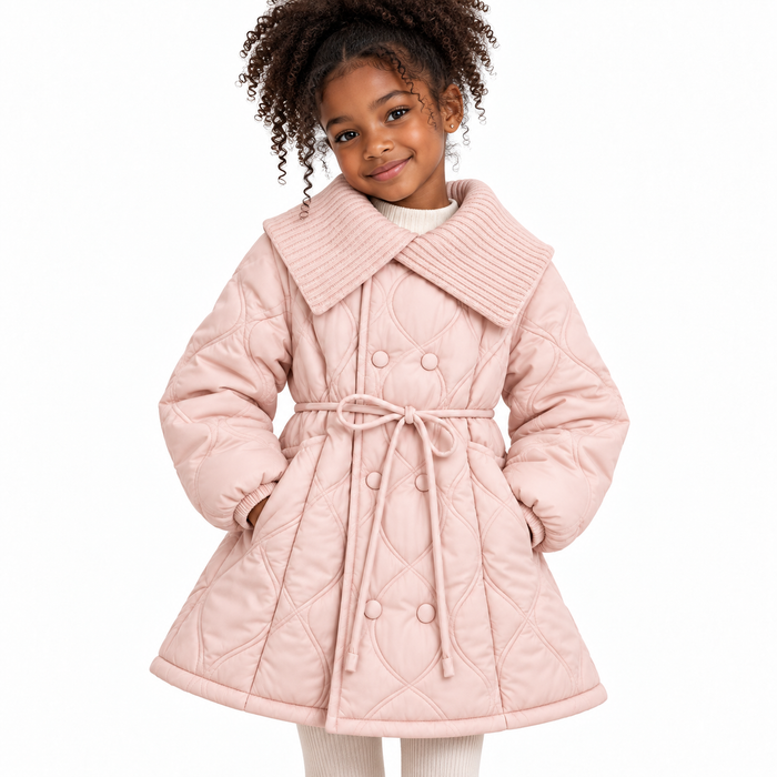 Parka fille col en laine tricoté 4 coloris | La Collerette