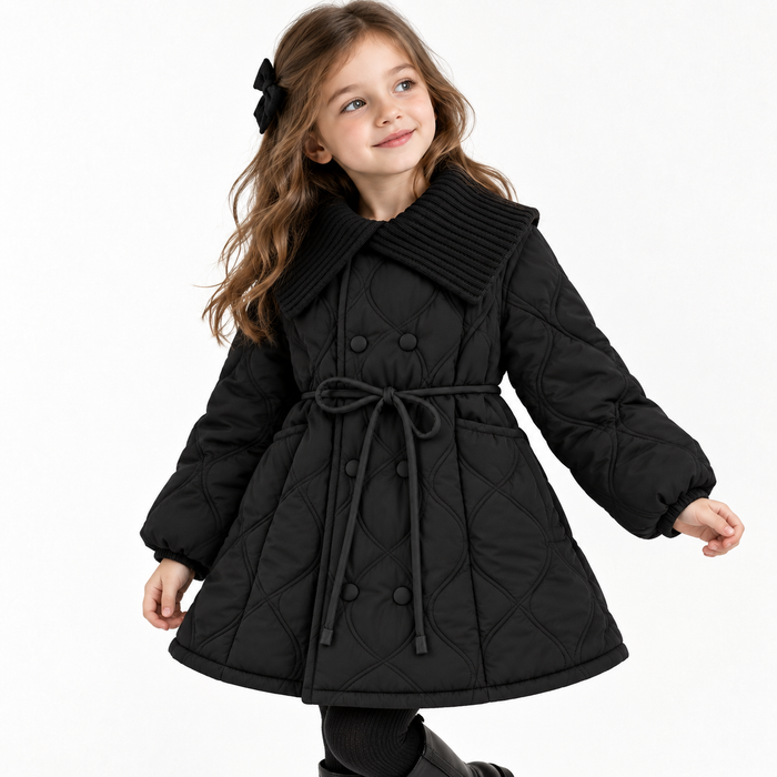 Parka fille col en laine tricoté 4 coloris | La Collerette