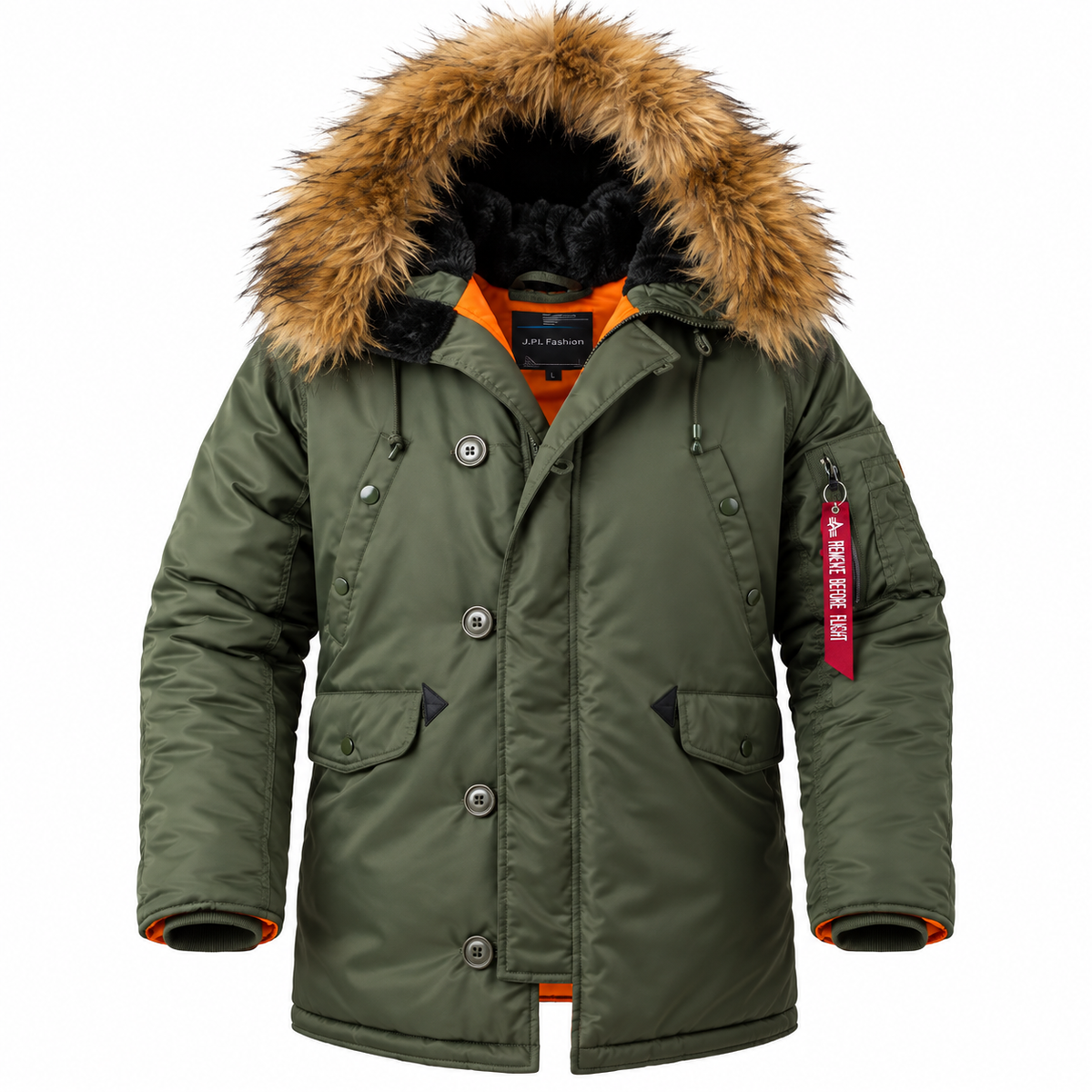 Parka longue homme capuche fausse fourrure amovible | Le Basalte