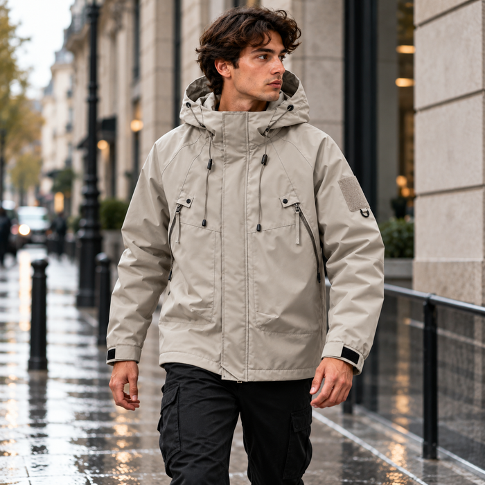 Parka hiver homme ample à capuche multipoches | Le Long-Courrier