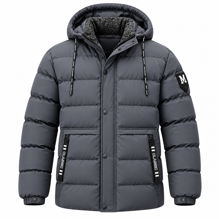 Parka hiver homme matelassée noire coupe-vent | Le Donjon