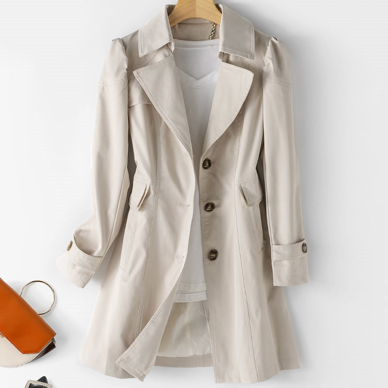 Trench femme mi-long taille coulissée blanc, vue 2 | La Véronique