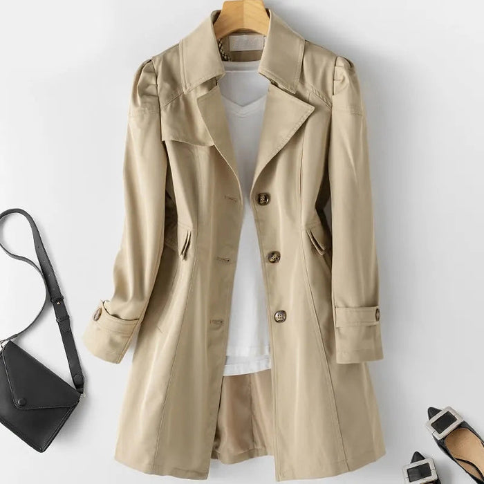 Trench femme mi-long taille coulissée beige, vue 4 | La Véronique