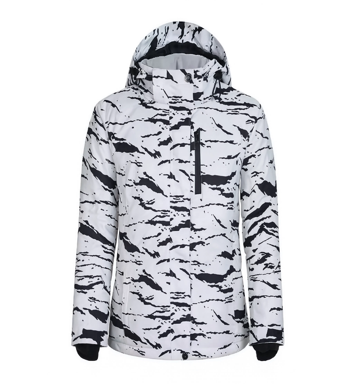 Veste de ski homme imperméable à motif marbré, vue produit sur fond blanc