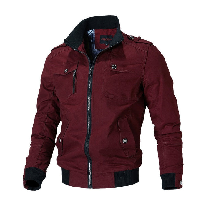 Blouson aviateur homme militaire rouge, vue 4 | L'Escadrille