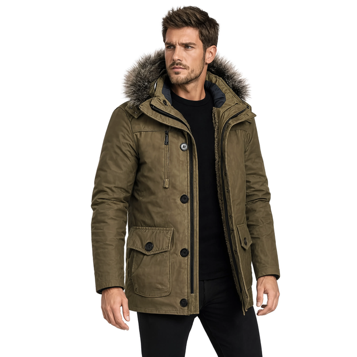 Parka longue homme capuche fourrée amovible | Le Bosquet