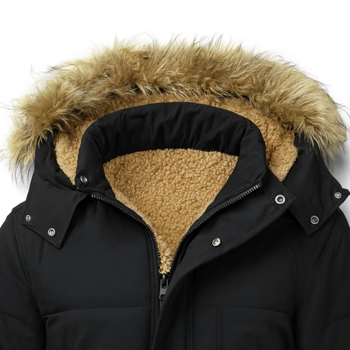 Parka homme capuche fausse fourrure blanche | Le Contraste Blanc