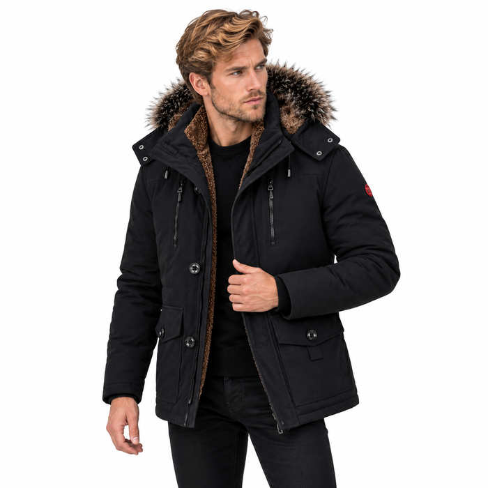 Parka longue homme capuche fourrée amovible | Le Bosquet