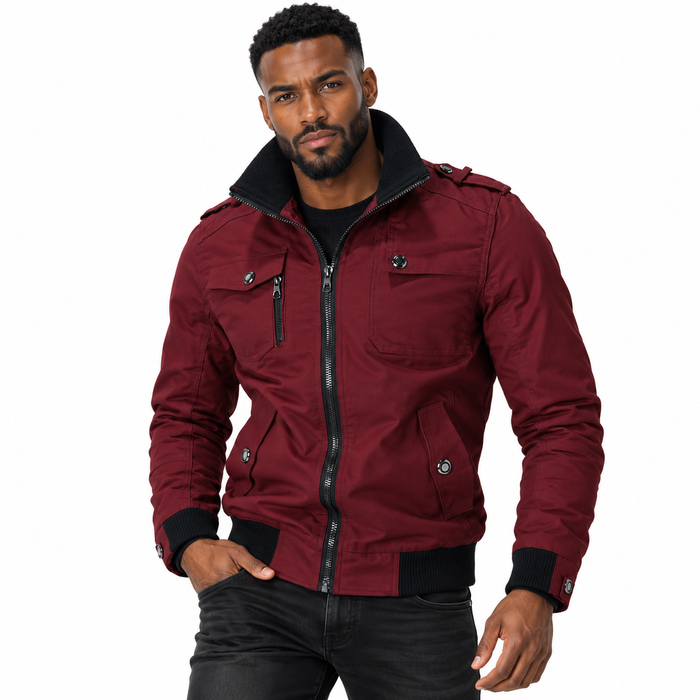 Blouson aviateur homme militaire à épaulettes, poches poitrine | L'Escadrille