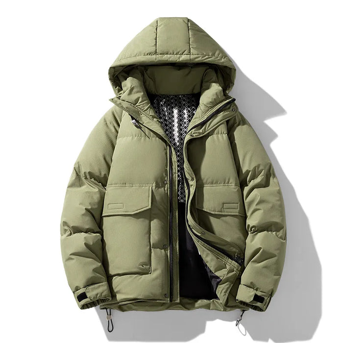 Doudoune homme matelassée capuche poches vert olive, vue 5 | Le Fourre-Tout