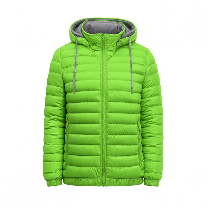 Doudoune homme légère Le Sillage vert lime, vue produit sur fond blanc