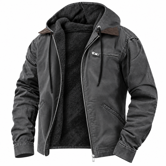 Veste homme effet daim à capuche doublée, coupe ajustée | Le Canyon
