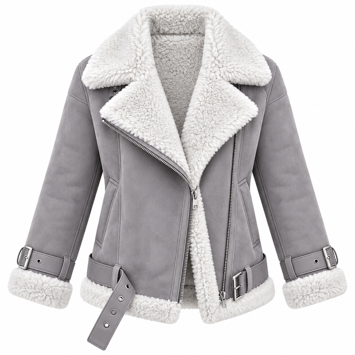 Veste aviateur femme oversize effet daim, col peluche | La Rousse