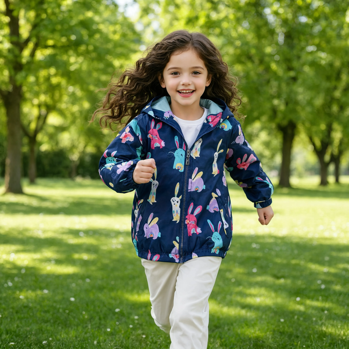 Parka fille  imperméable motif licorne à capuche 5 coloris | La Licorne