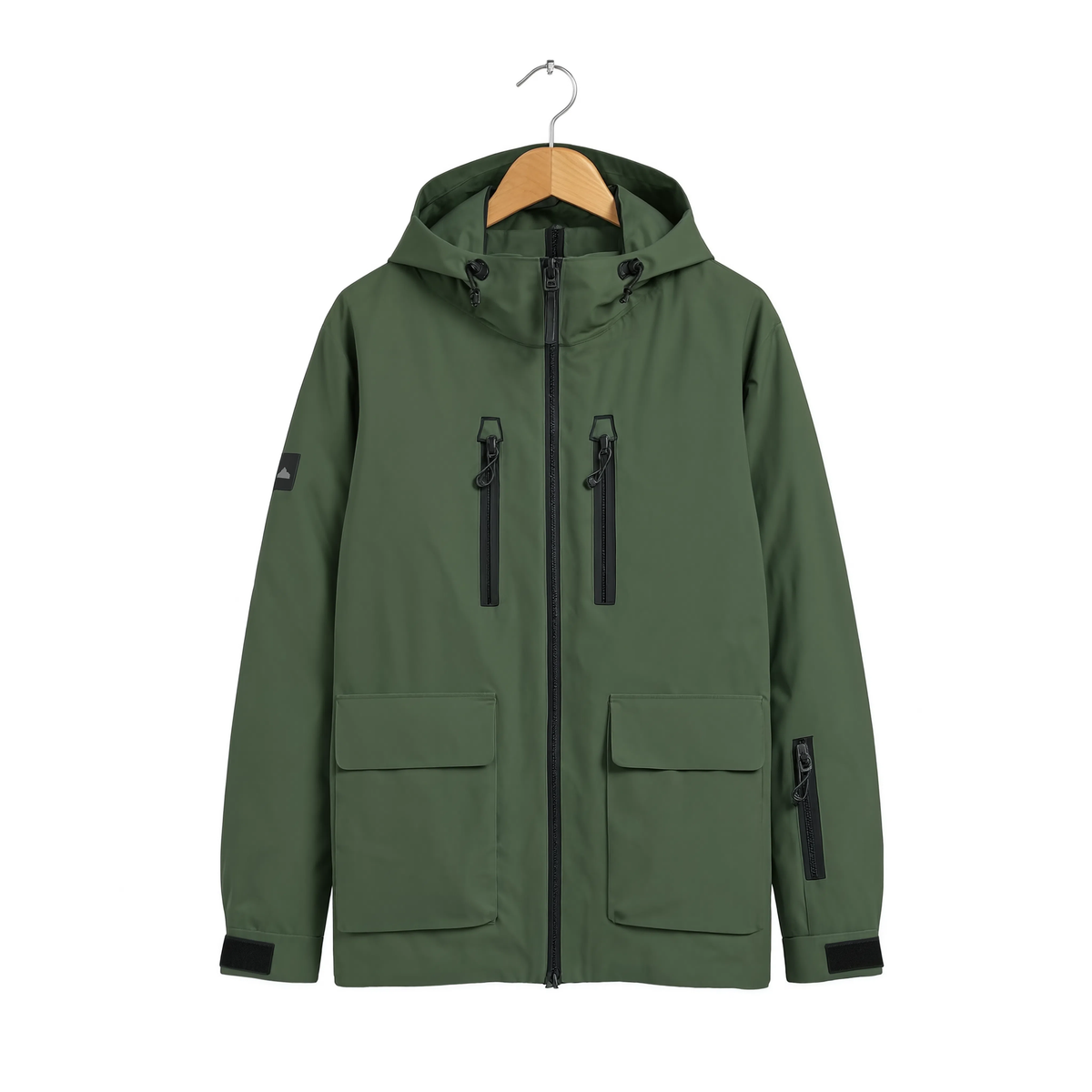 Veste de ski homme kaki imperméable, vue produit sur cintre