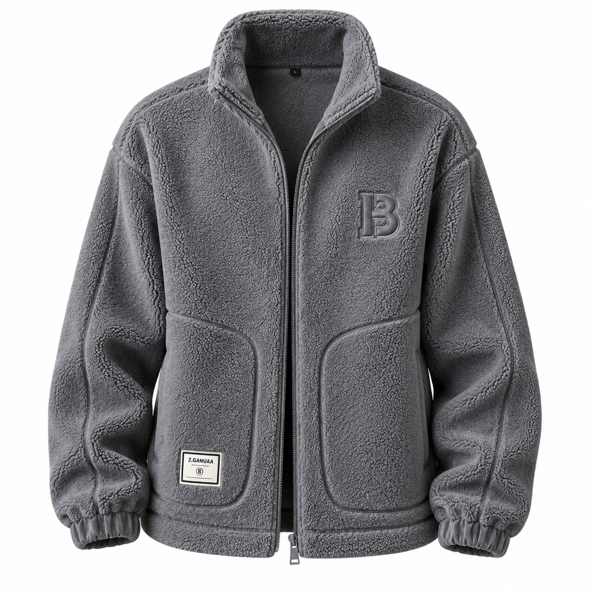 Veste homme en polaire sherpa zippée col montant | Le Mouton Blanc
