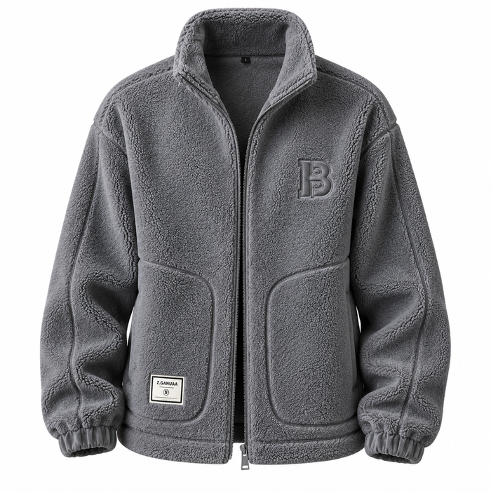 Veste homme en polaire sherpa zippée col montant | Le Mouton Blanc