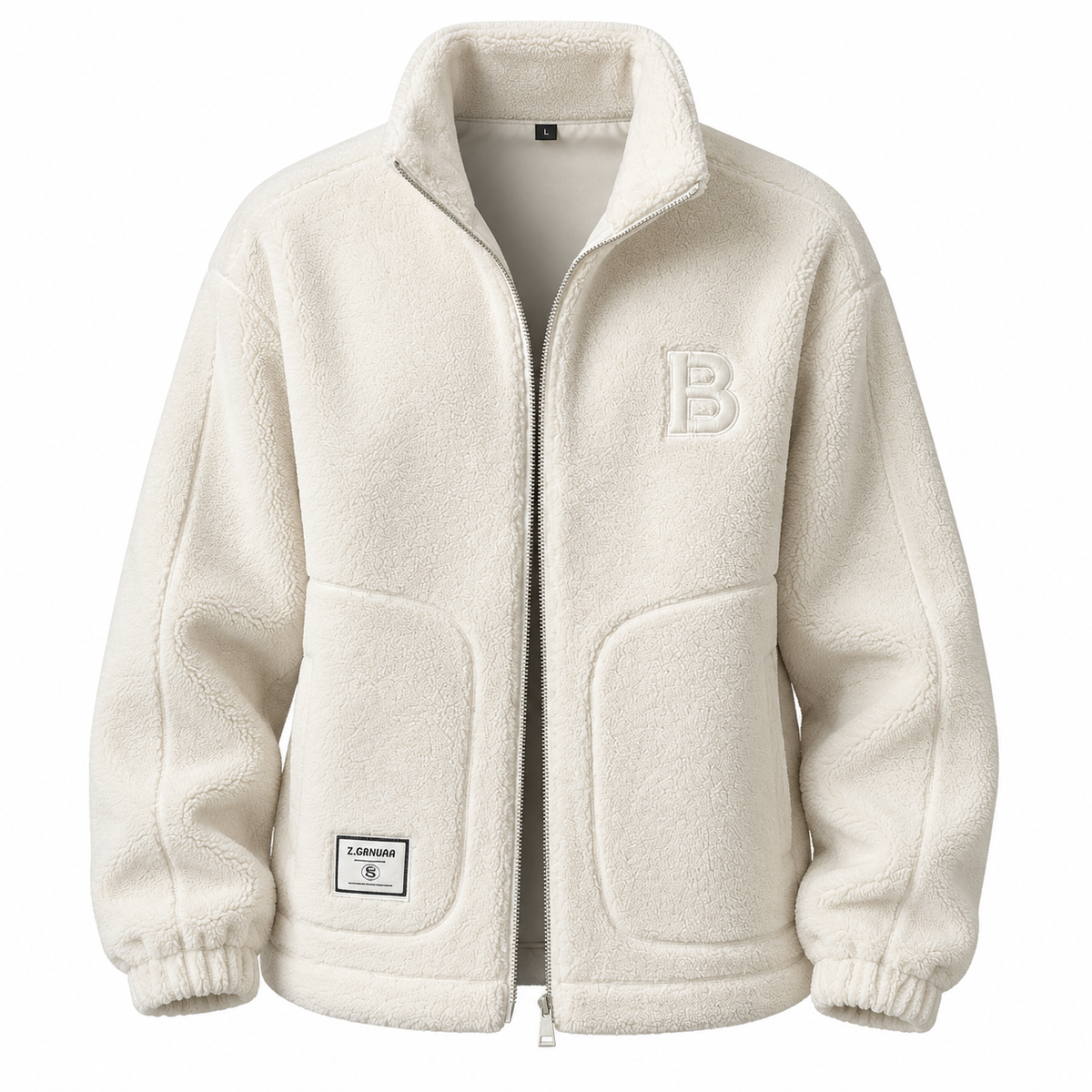 Veste homme en polaire sherpa zippée col montant | Le Mouton Blanc