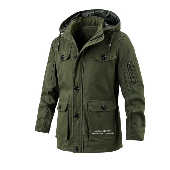 Parka hiver homme beige doublure polaire coton | Le Grès Clair
