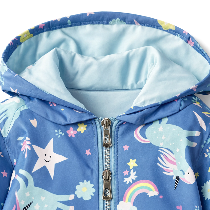 Parka fille  imperméable motif licorne à capuche 5 coloris | La Licorne