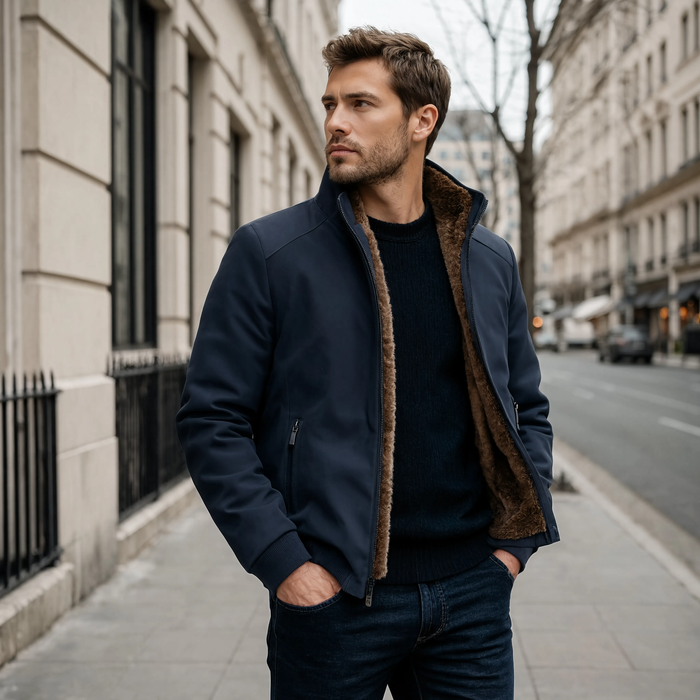 Parka légère homme col haut rabattable intérieur polaire | Le Créneau