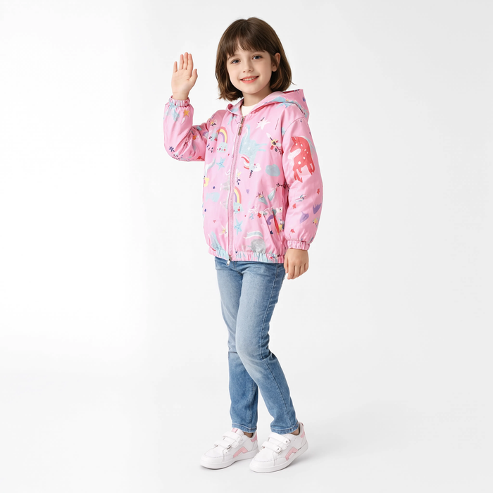Parka fille  imperméable motif licorne à capuche 5 coloris | La Licorne
