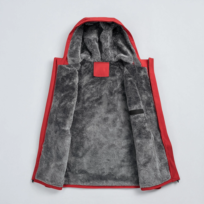 Intérieur doublé polaire de la veste hiver homme Le Versant rouge