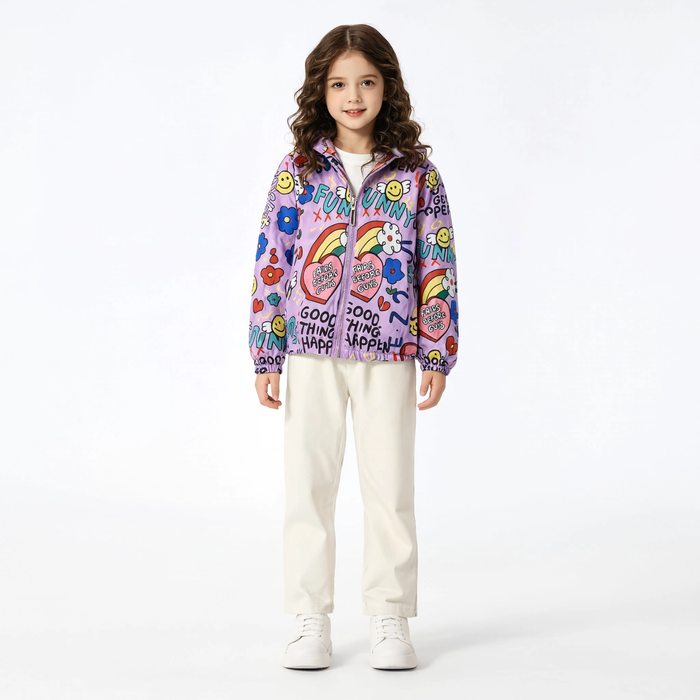 Parka fille  imperméable motif licorne à capuche 5 coloris | La Licorne