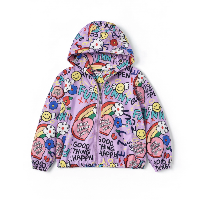 Parka fille  imperméable motif licorne à capuche 5 coloris | La Licorne