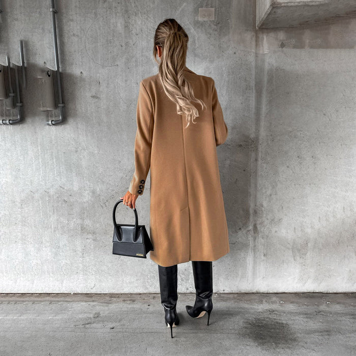 Manteau femme long croisé double boutonnage, vue 12 | La Dragée