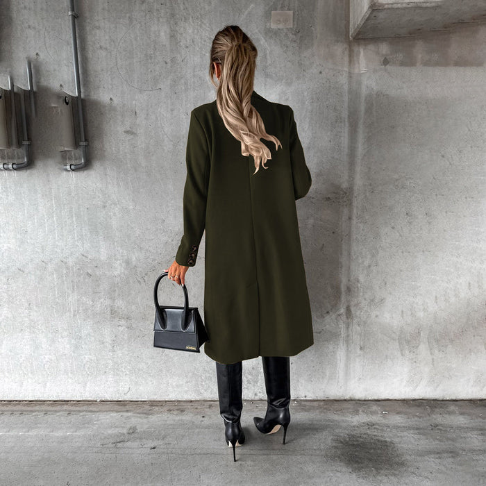 Manteau femme long croisé double boutonnage, vue 8 | La Dragée