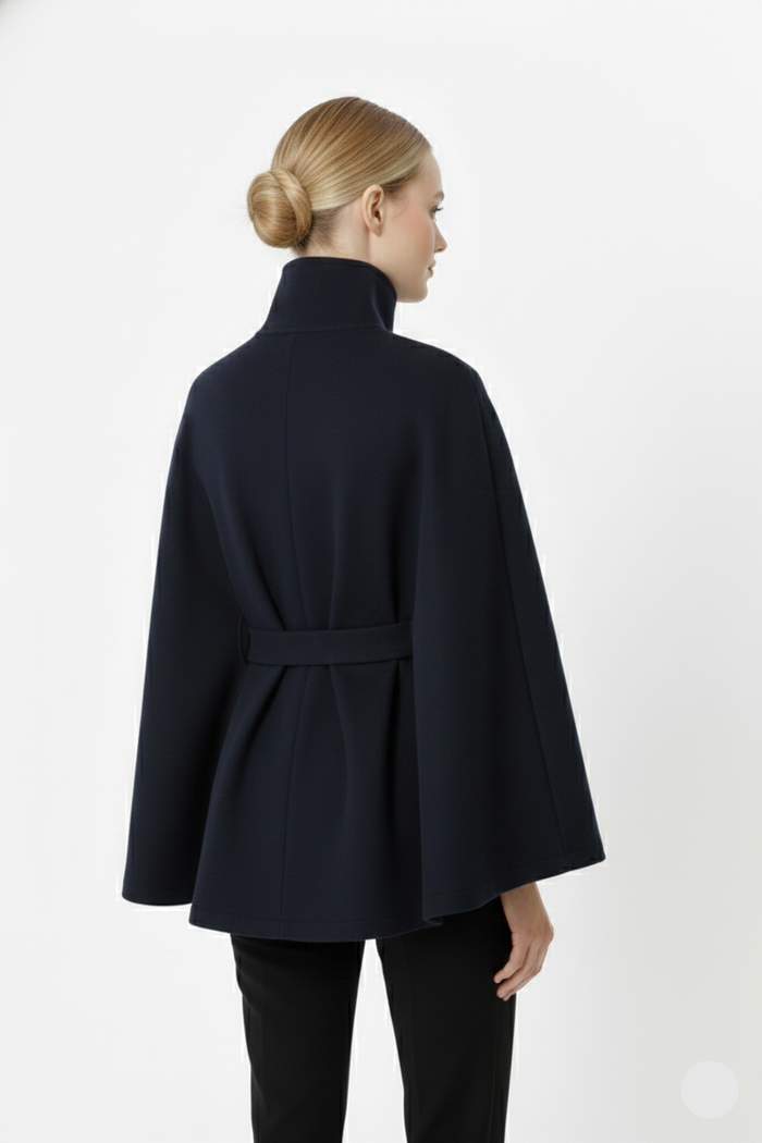 Manteau cape femme col montant ceinture, vue 16 | La Cape Camel