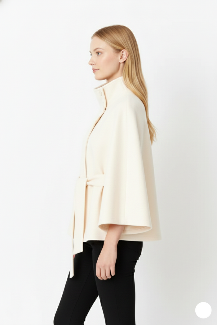 Manteau cape femme col montant ceinture, vue 11 | La Cape Camel