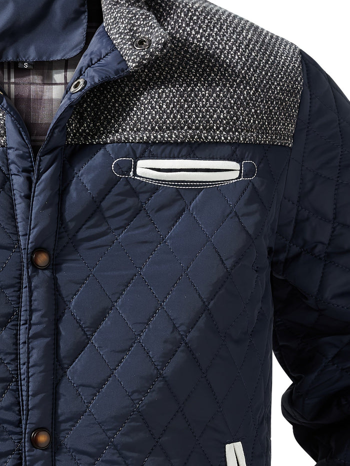 Veste homme matelassée losanges tricot, vue 22 | Le Passepoil