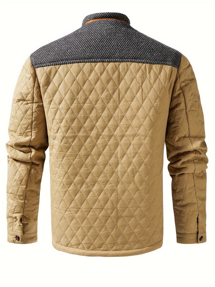 Veste homme matelassée losanges tricot, vue 14 | Le Passepoil