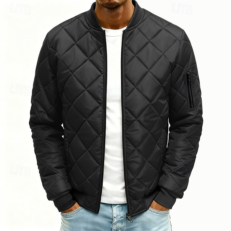 Doudoune homme bomber matelassée losanges noir, vue 6 | Le Bomber Losange