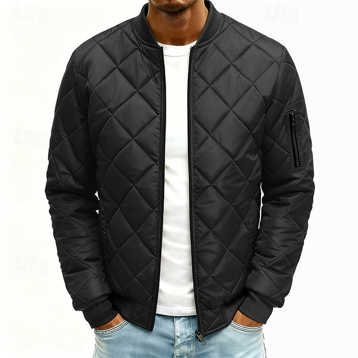 Doudoune homme bomber matelassée losanges noir, vue 6 | Le Bomber Losange